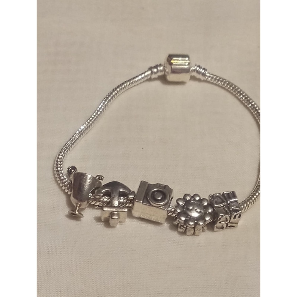 Vintage Silver slide charm bracelet